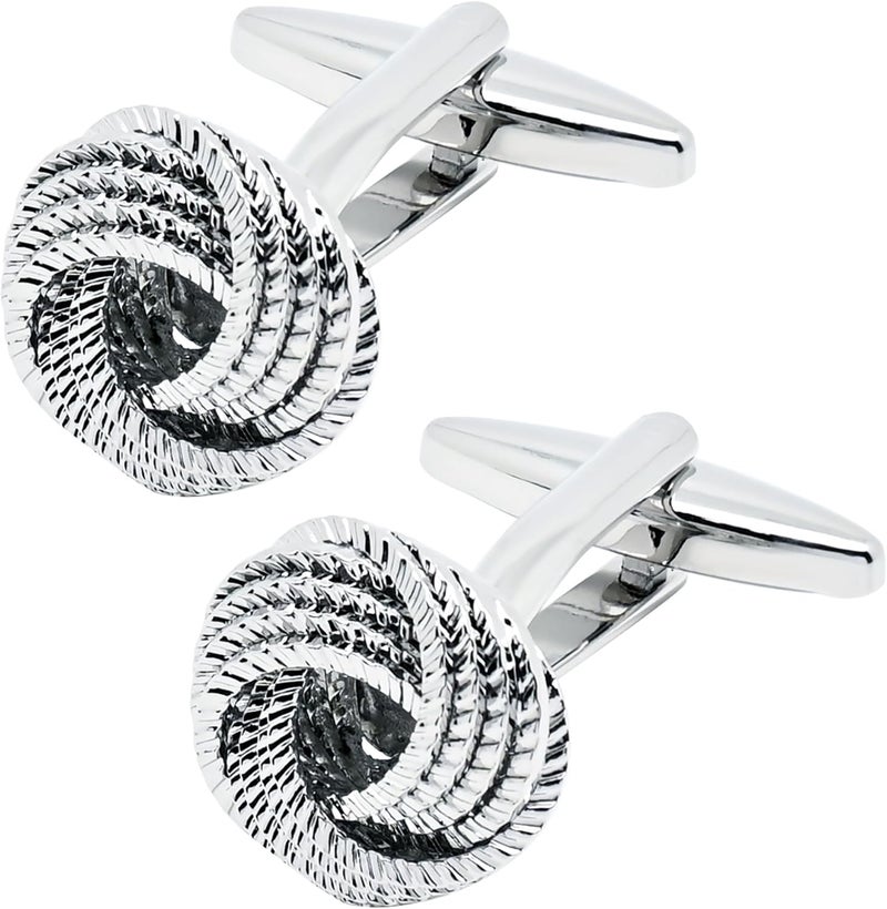 Jonwo Hollow Out Twist Knot Shape Men's Cufflinks In Gift Case Silver / 14K Gold Plated Cufflinks for Men Jewelry for Wedding Party Business Birthday Anniversary Dress - Image 5
